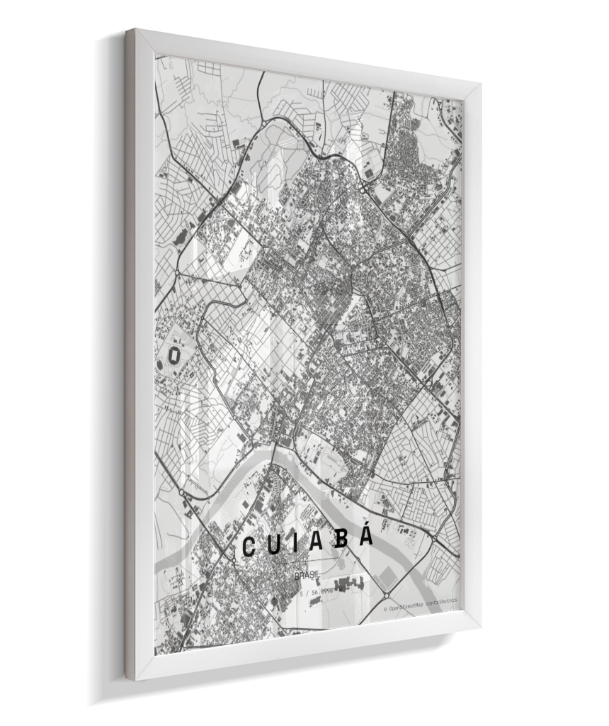 Quadro Vertical Mapa de Cuiabá