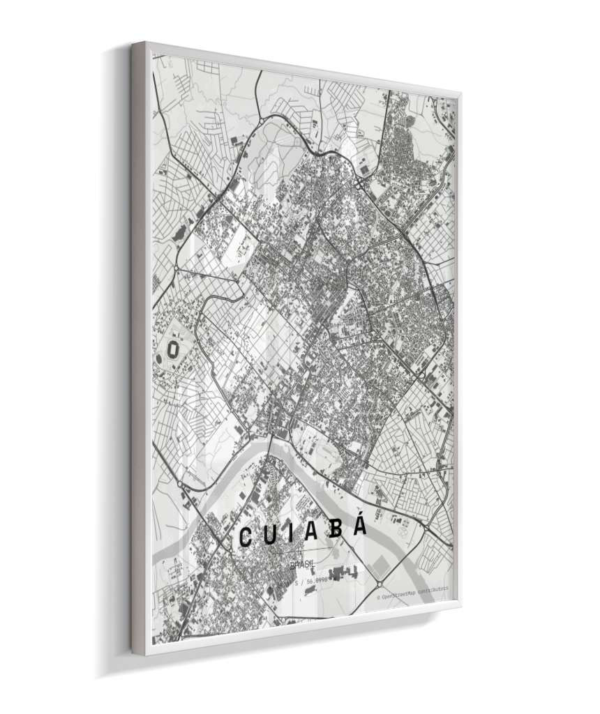 Quadro Vertical Mapa de Cuiabá