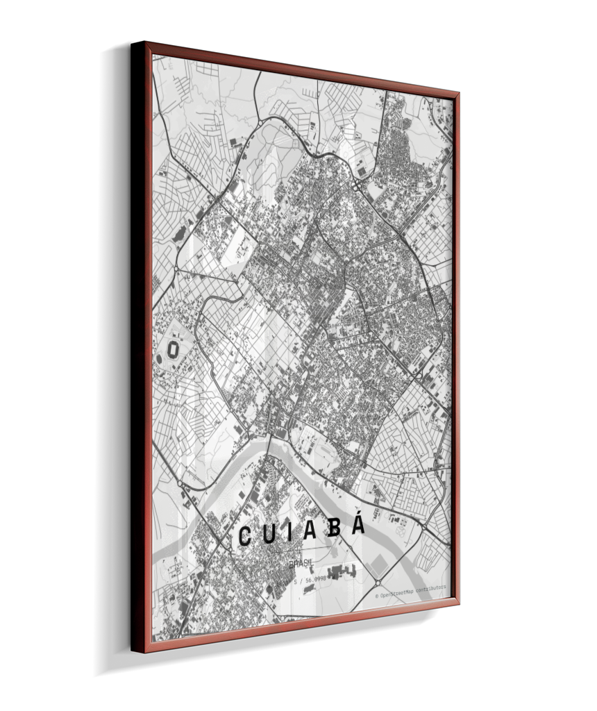 Quadro Vertical Mapa de Cuiabá