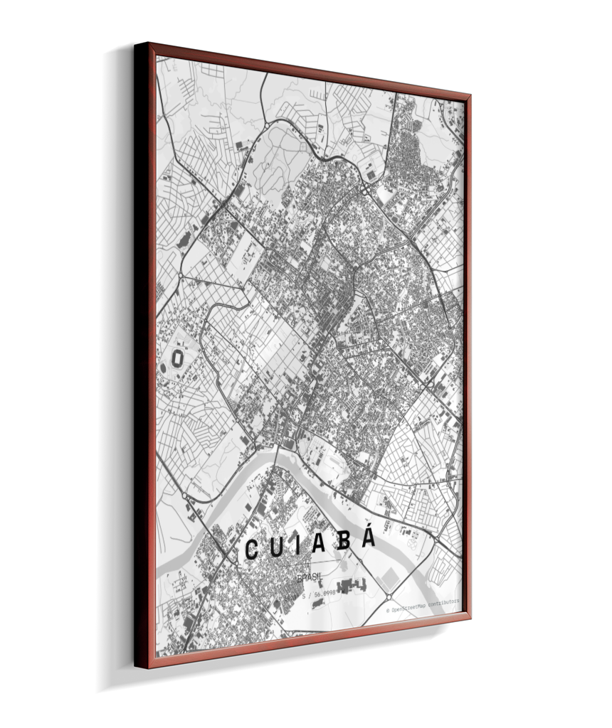 Quadro Vertical Mapa de Cuiabá
