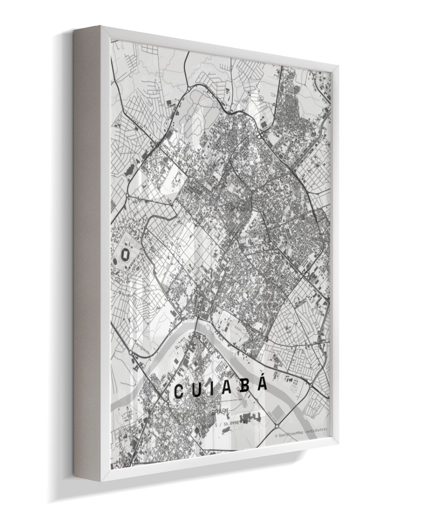 Quadro Vertical Mapa de Cuiabá