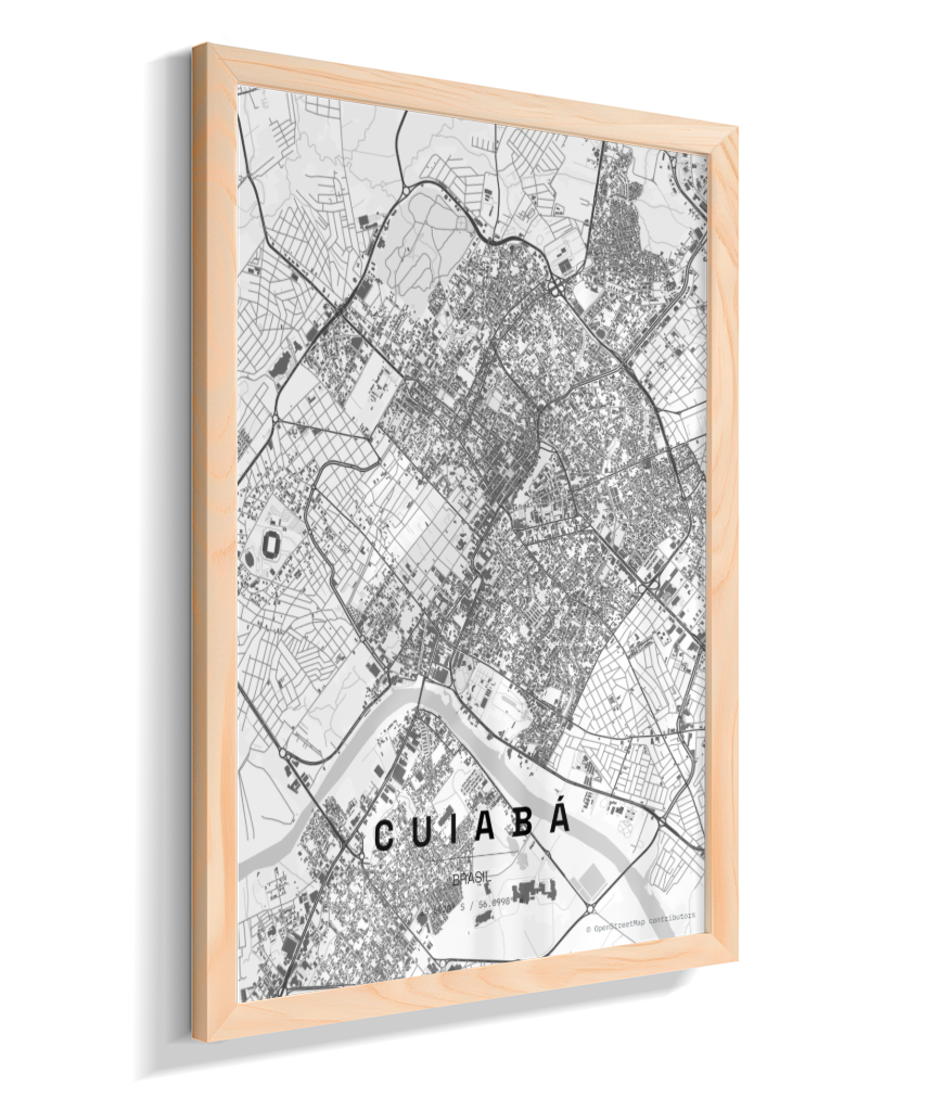 Quadro Vertical Mapa de Cuiabá