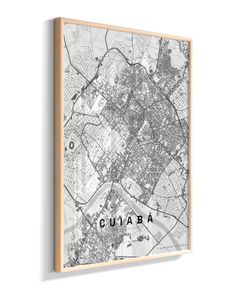Quadro Vertical Mapa de Cuiabá