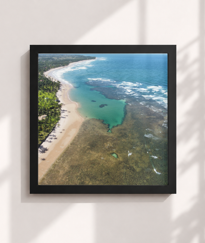 Quadro Coral Praia Taipus de Fora - Quadrado