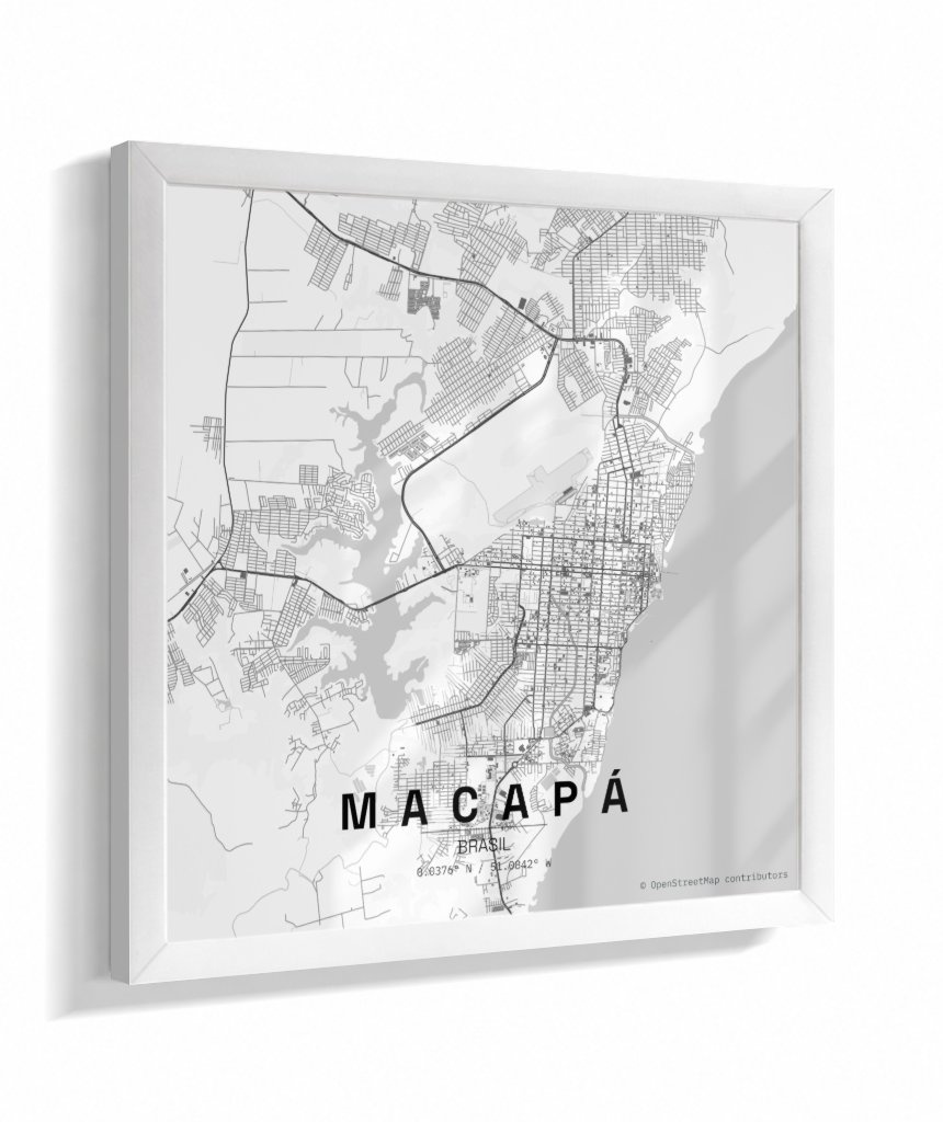 Quadro Mapa de Macapá - Quadrado