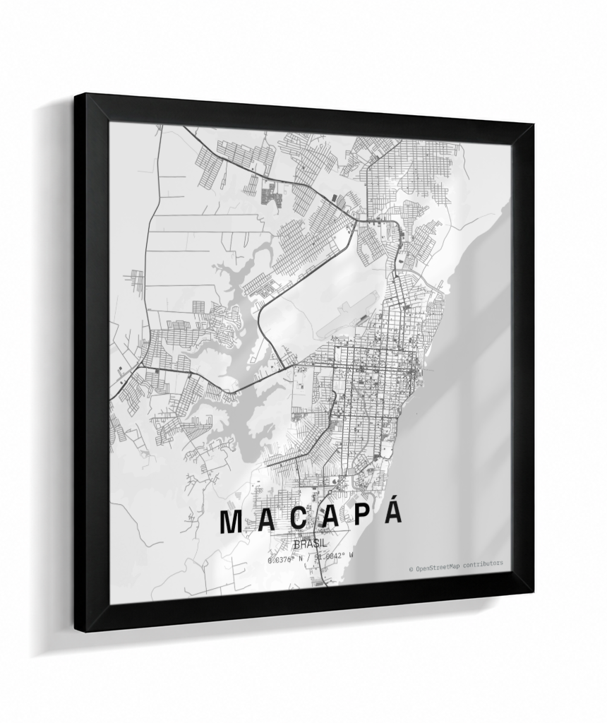 Quadro Mapa de Macapá - Quadrado
