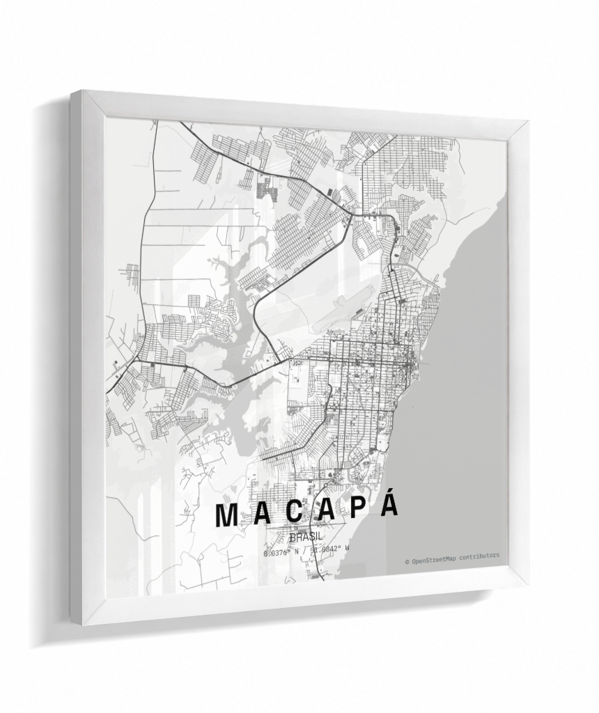 Quadro Mapa de Macapá - Quadrado