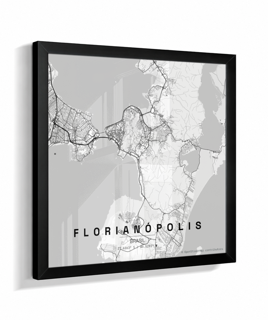 Quadro Quadrado Mapa de Florianópolis