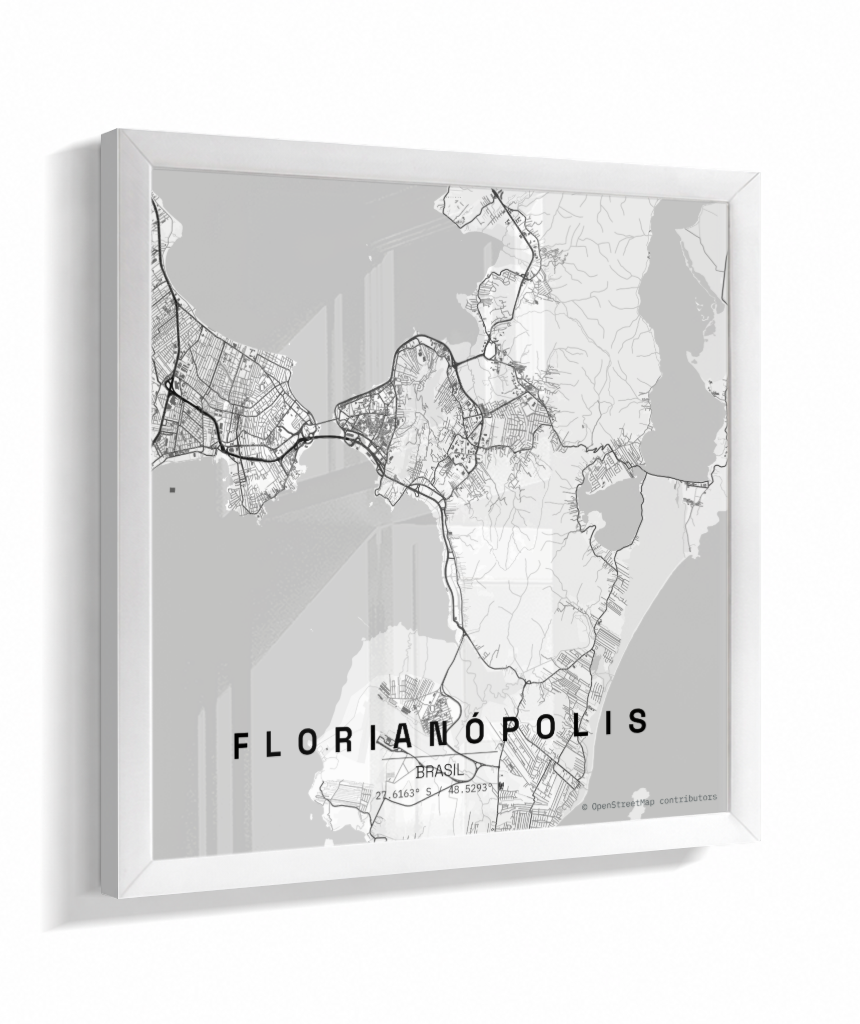 Quadro Quadrado Mapa de Florianópolis