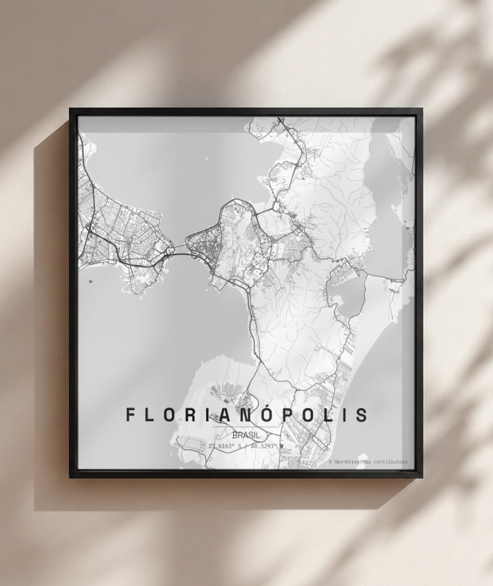 Quadro Quadrado Mapa de Florianópolis