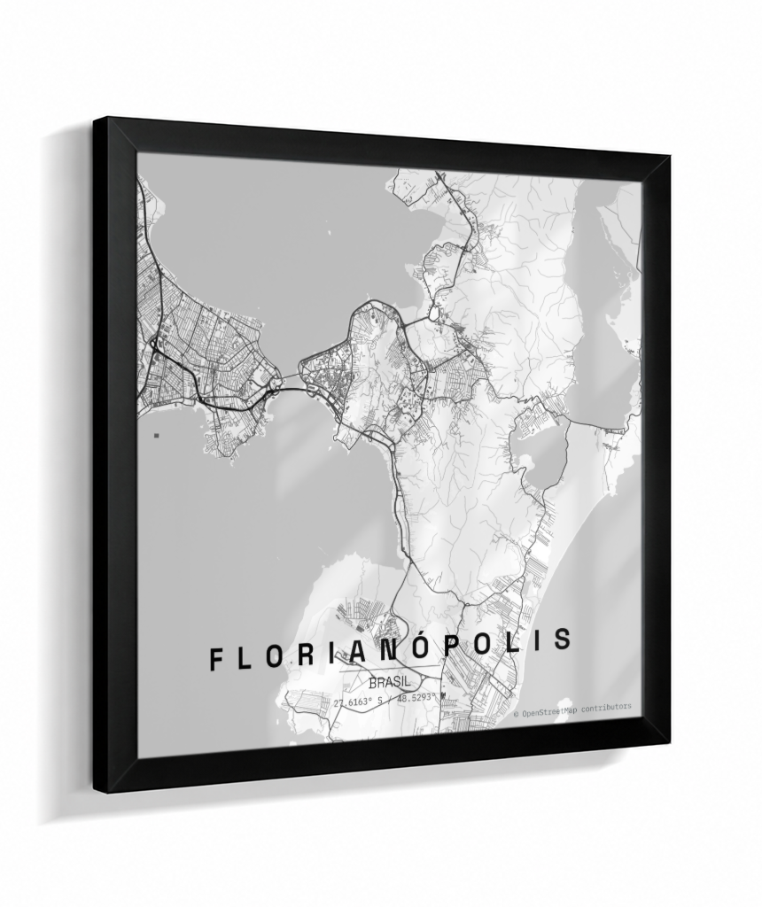 Quadro Quadrado Mapa de Florianópolis
