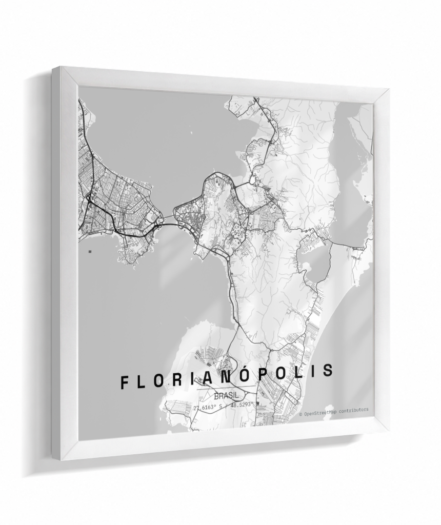 Quadro Quadrado Mapa de Florianópolis