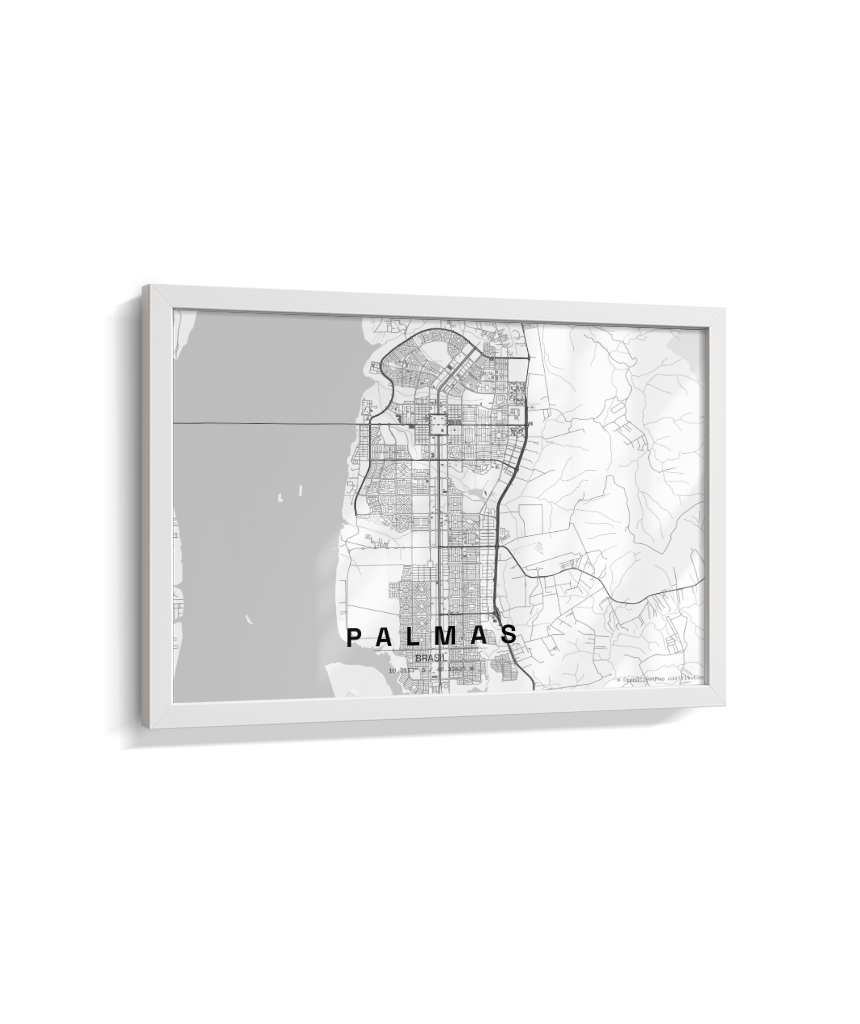 Quadro Mapa de Palmas - Horizontal