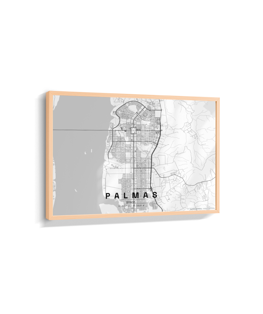 Quadro Mapa de Palmas - Horizontal