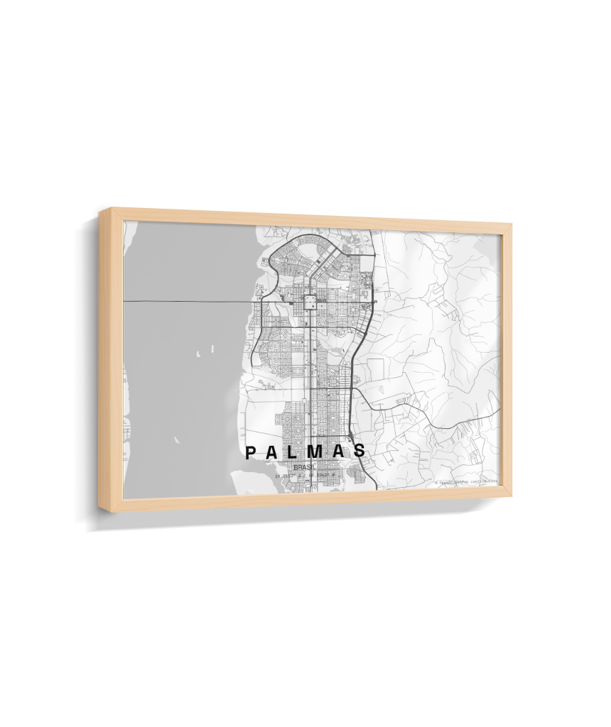 Quadro Mapa de Palmas - Horizontal