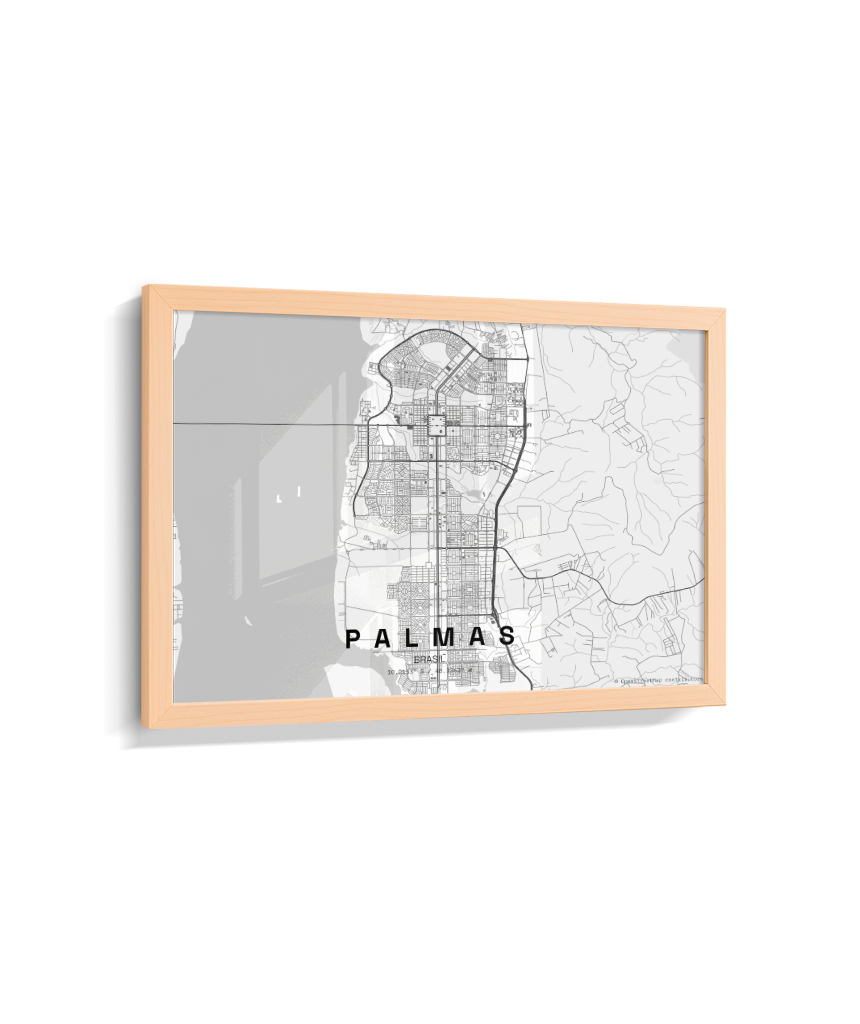 Quadro Mapa de Palmas - Horizontal