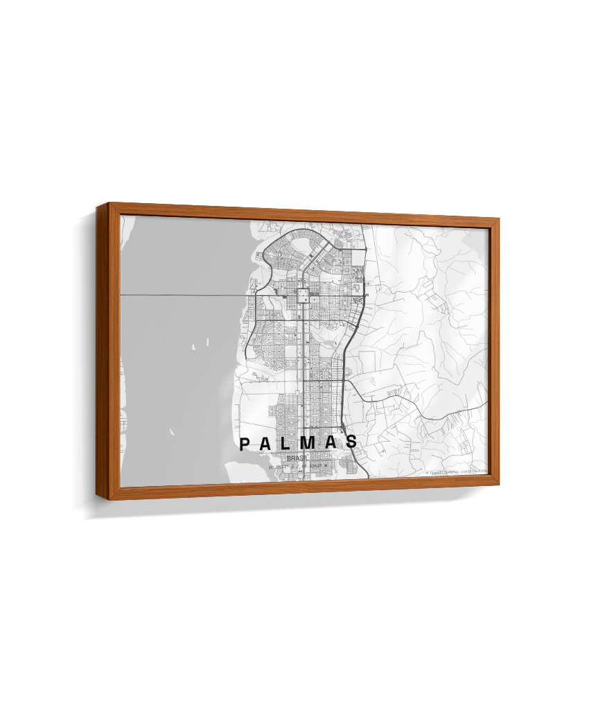 Quadro Mapa de Palmas - Horizontal