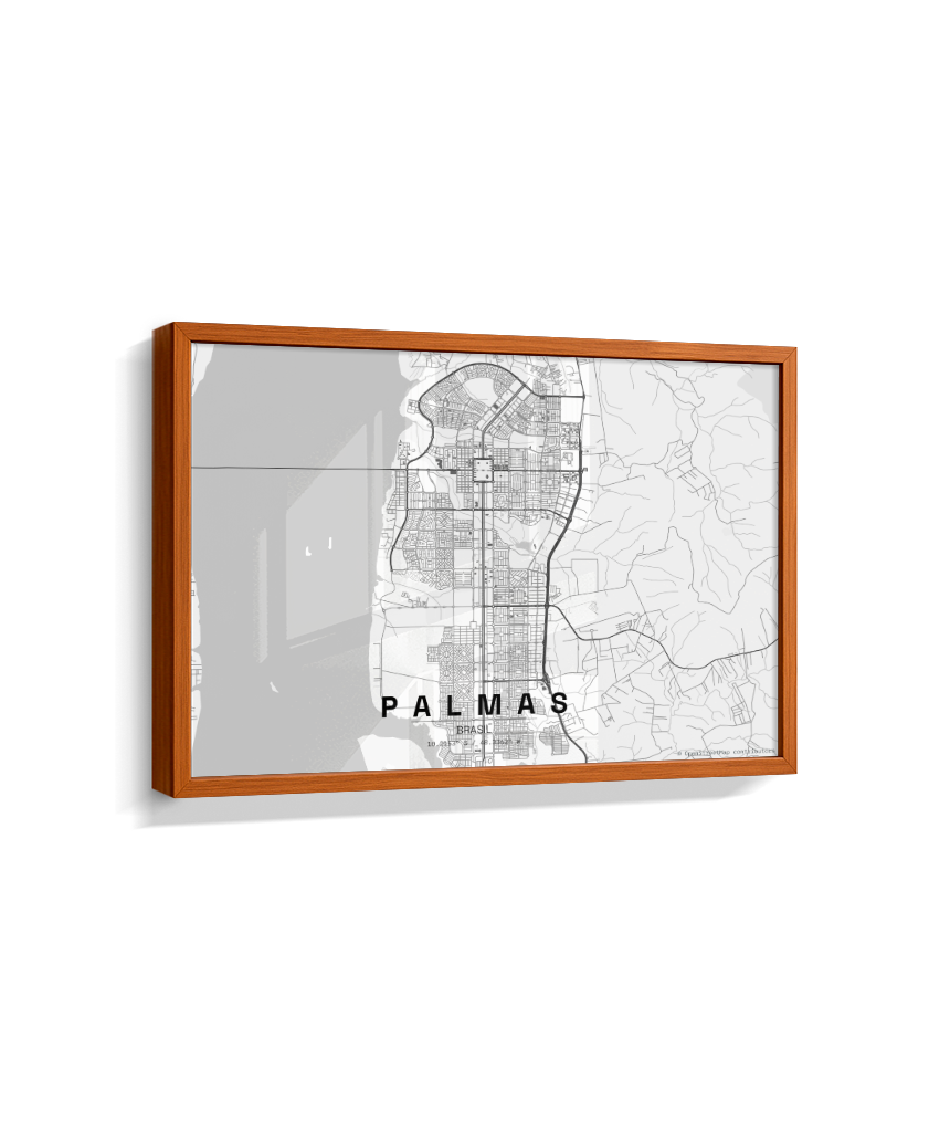 Quadro Mapa de Palmas - Horizontal