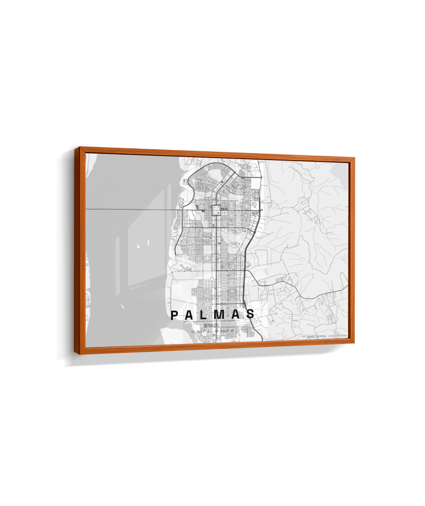 Quadro Mapa de Palmas - Horizontal