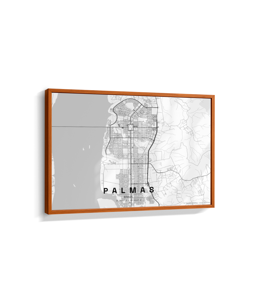 Quadro Mapa de Palmas - Horizontal