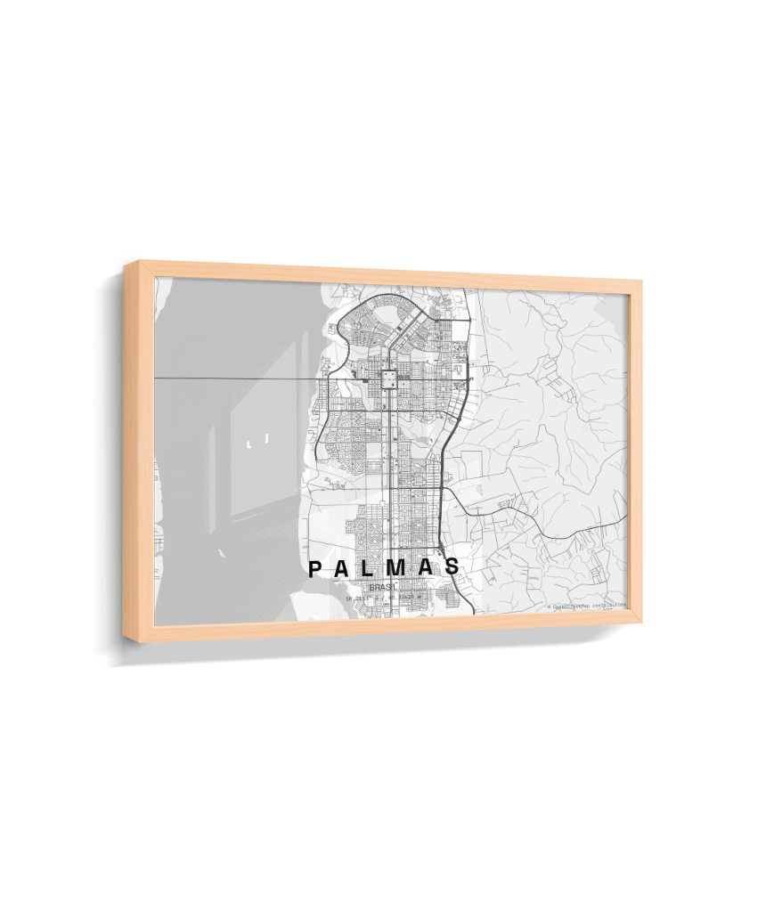 Quadro Mapa de Palmas - Horizontal