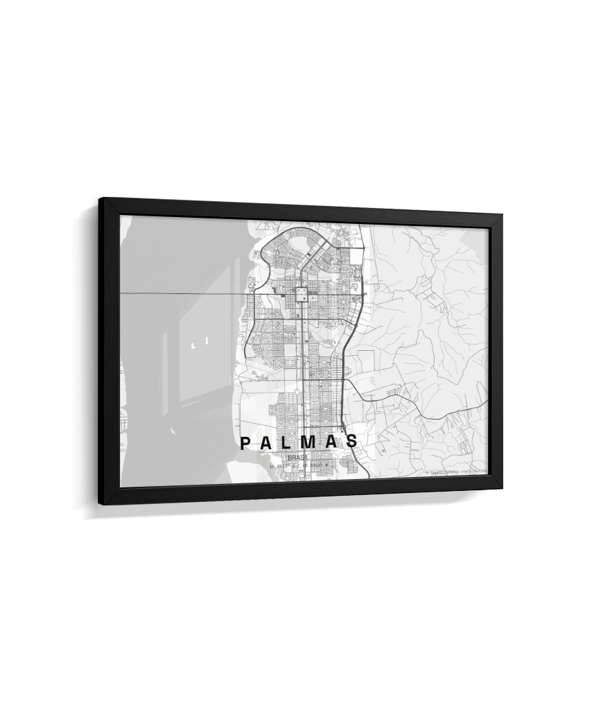 Quadro Mapa de Palmas - Horizontal