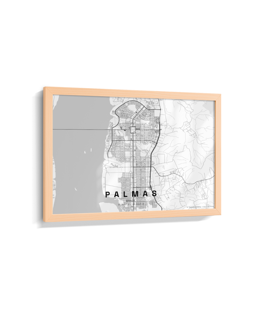 Quadro Mapa de Palmas - Horizontal