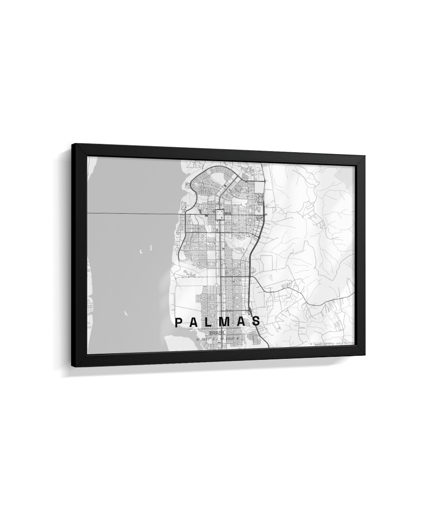 Quadro Mapa de Palmas - Horizontal