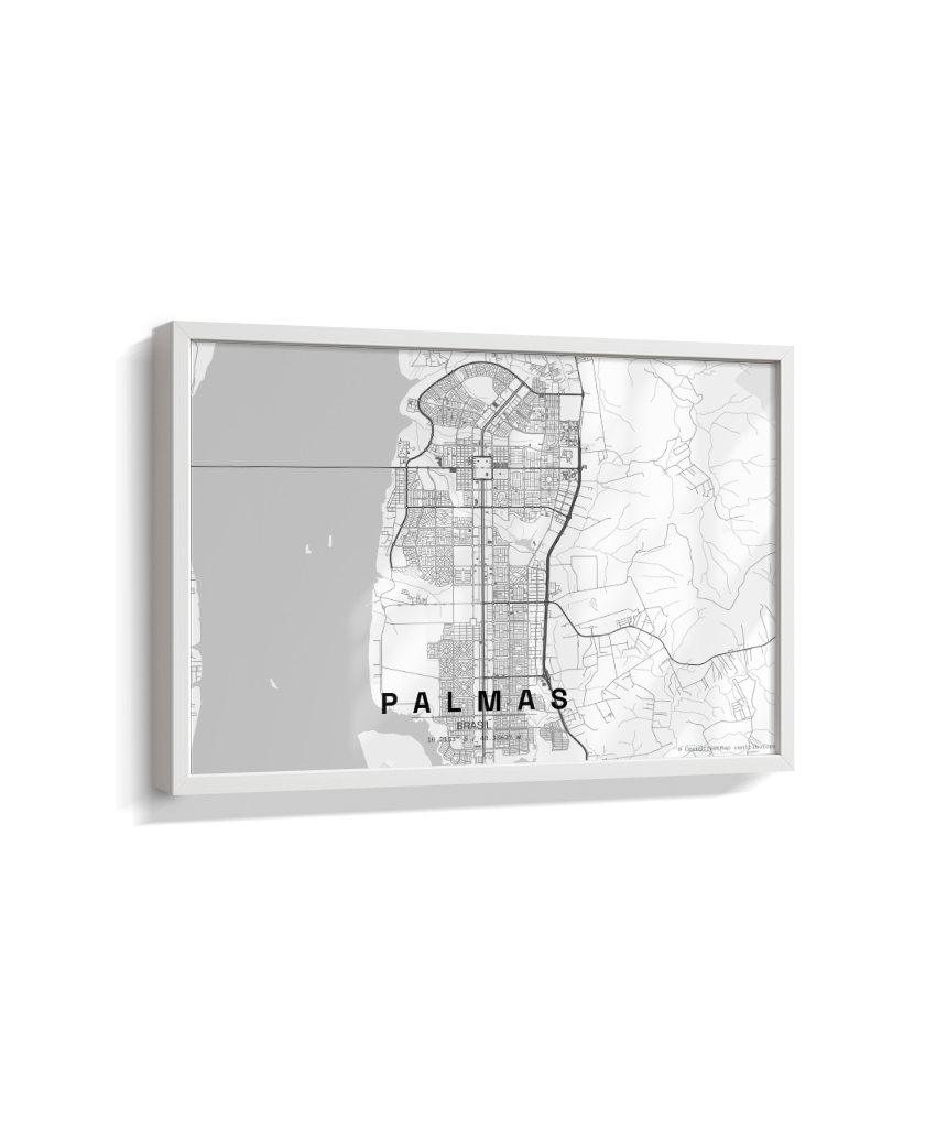 Quadro Mapa de Palmas - Horizontal