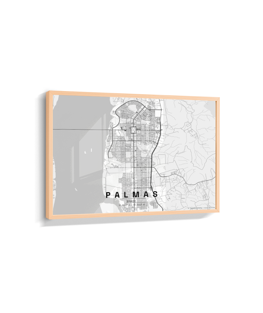 Quadro Mapa de Palmas - Horizontal