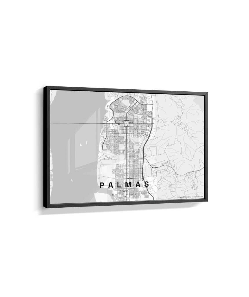 Quadro Mapa de Palmas - Horizontal