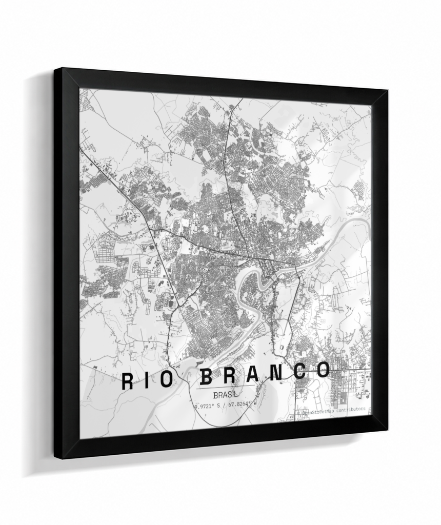 Quadro Mapa de Rio Branco - Quadrado