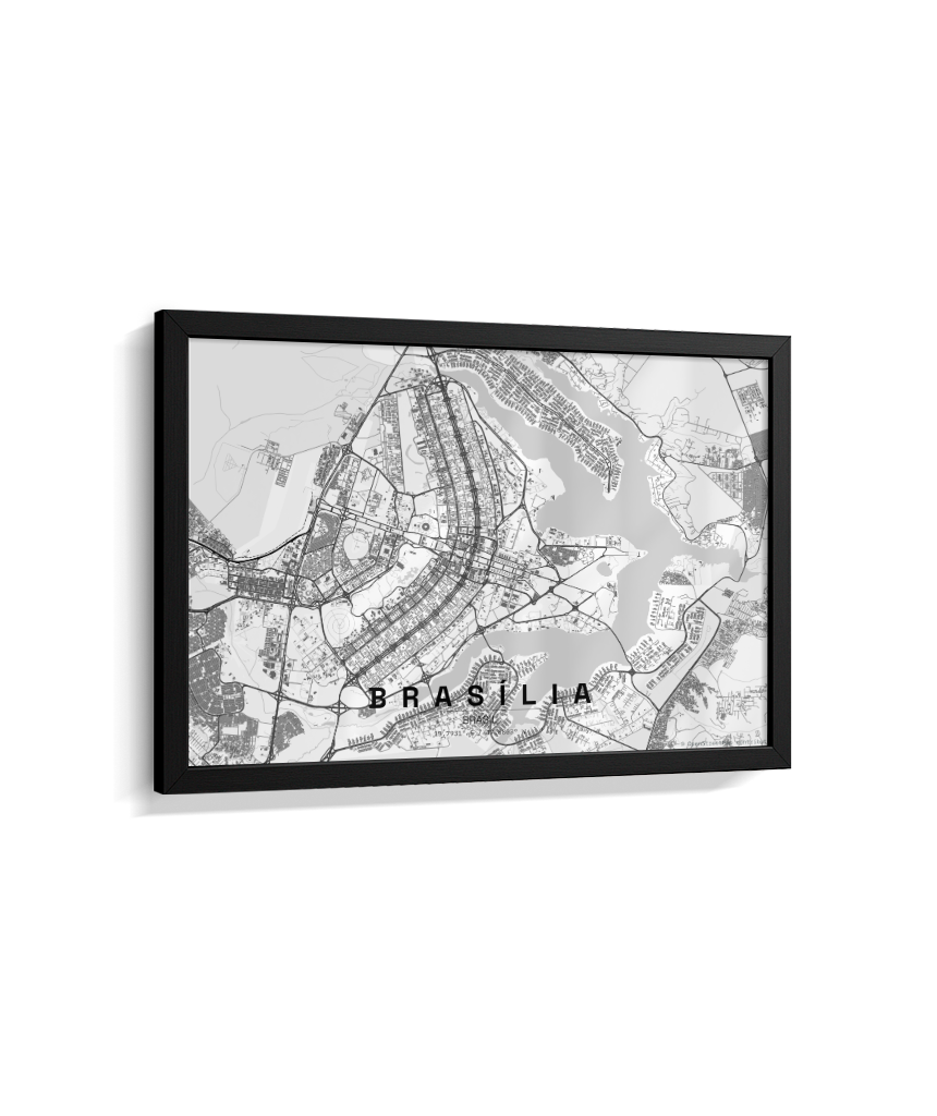 Quadro Horizontal Mapa de Brasília