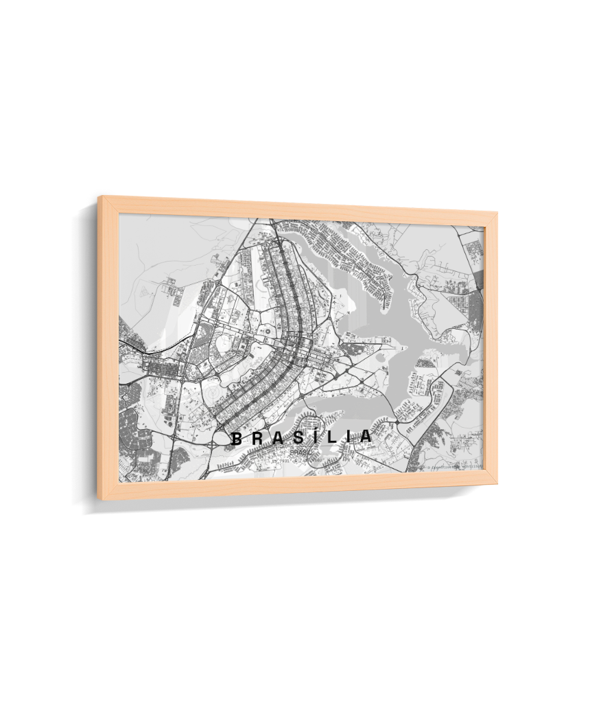 Quadro Horizontal Mapa de Brasília
