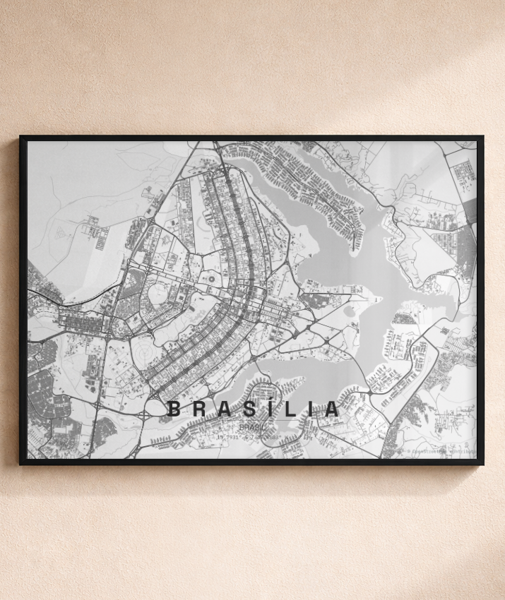 Quadro Horizontal Mapa de Brasília
