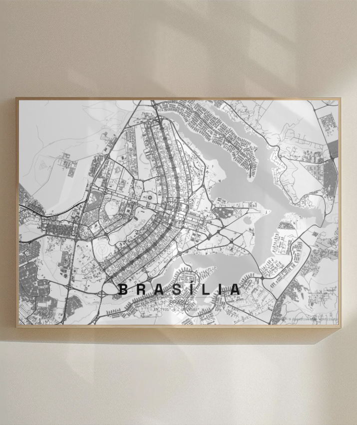 Quadro Horizontal Mapa de Brasília