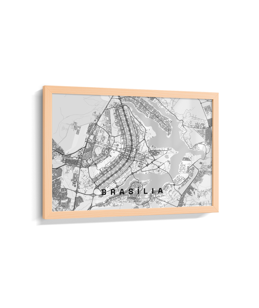 Quadro Horizontal Mapa de Brasília