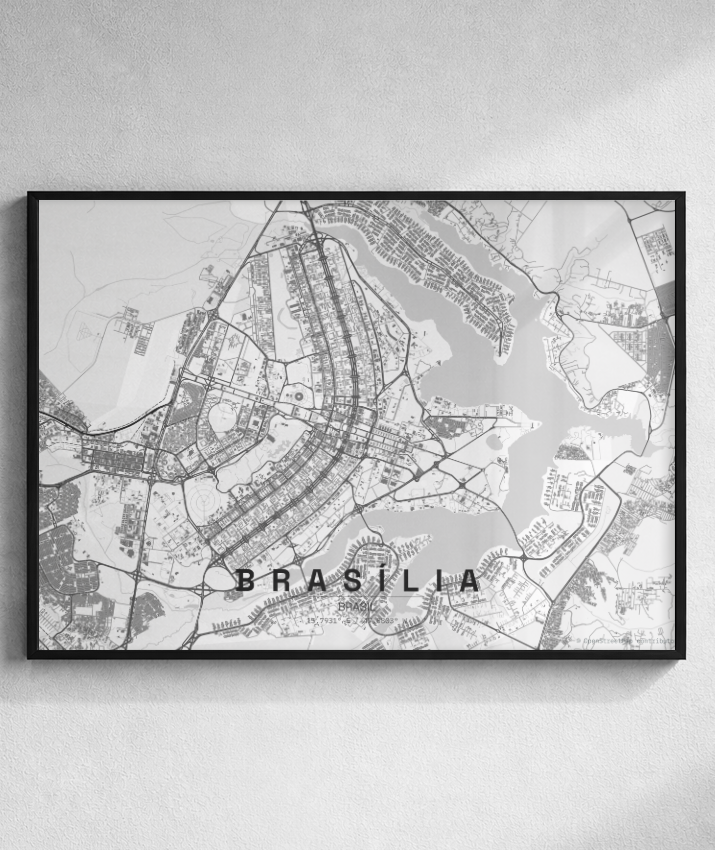 Quadro Horizontal Mapa de Brasília