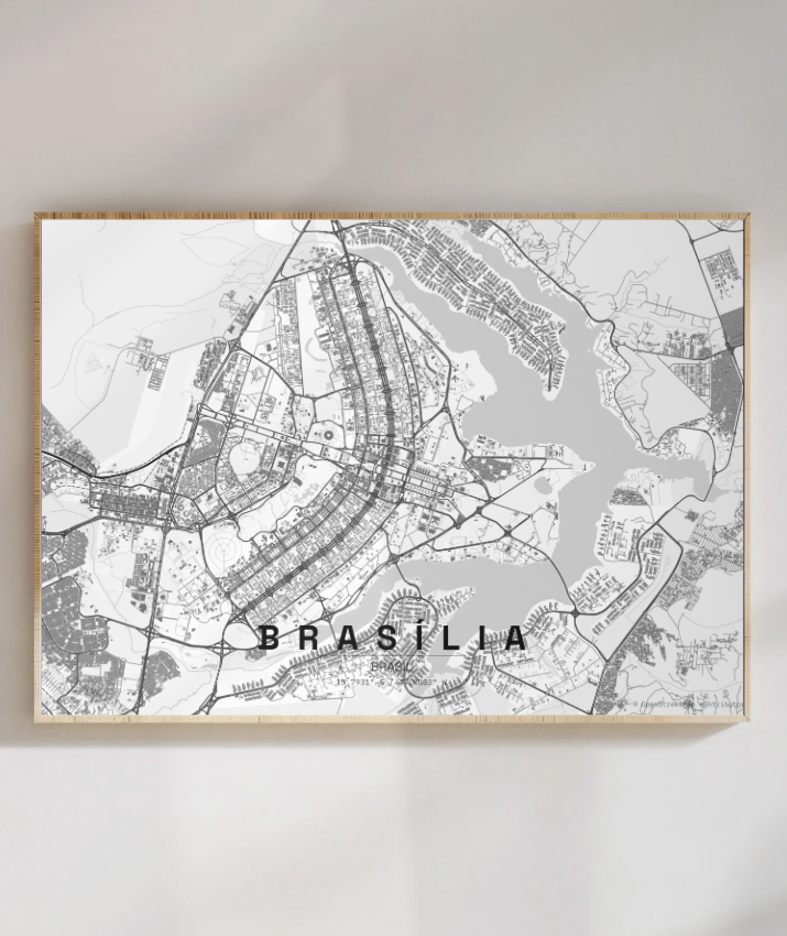 Quadro Horizontal Mapa de Brasília