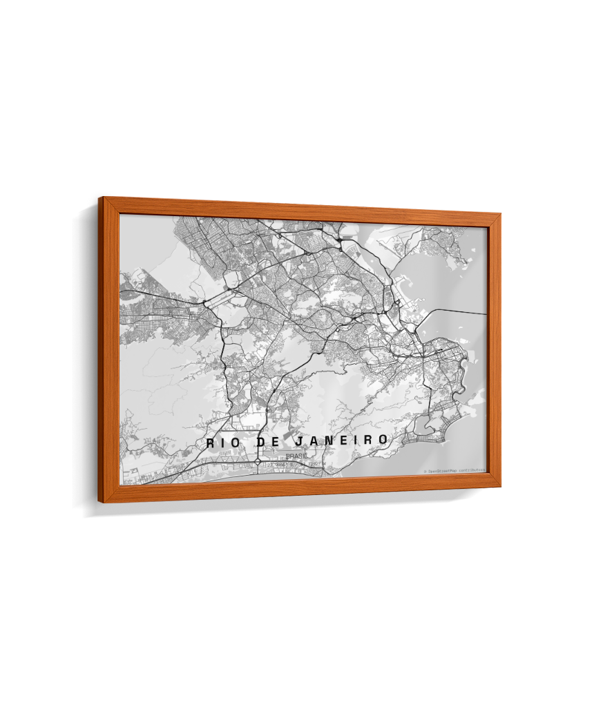 Quadro Mapa do Rio de Janeiro - Horizontal