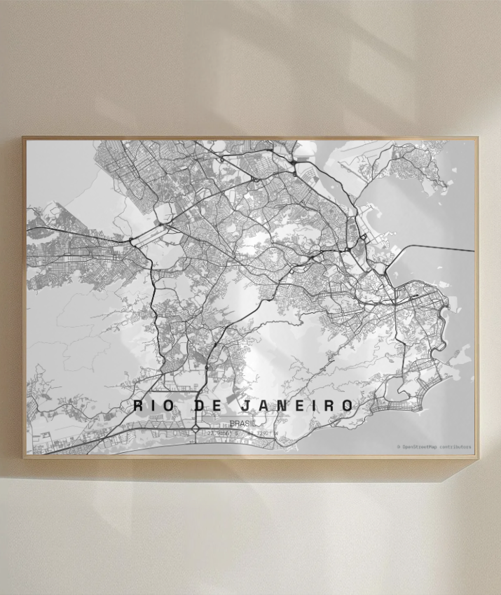 Quadro Mapa do Rio de Janeiro - Horizontal