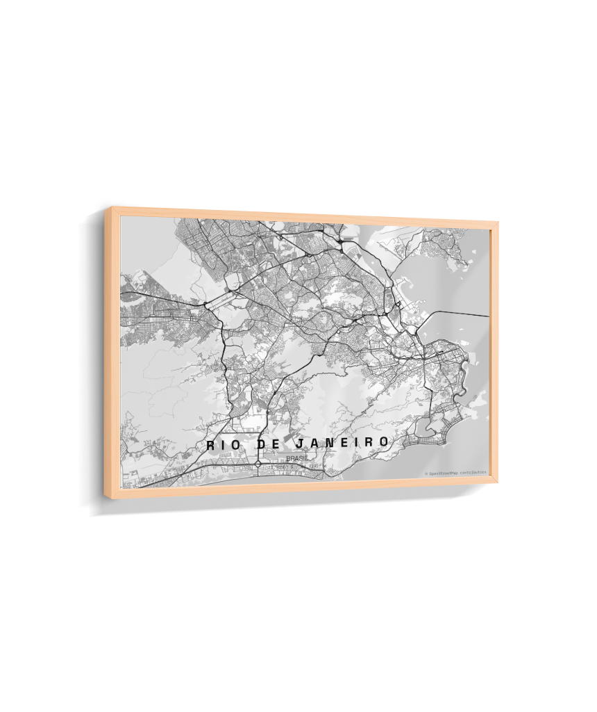 Quadro Mapa do Rio de Janeiro - Horizontal