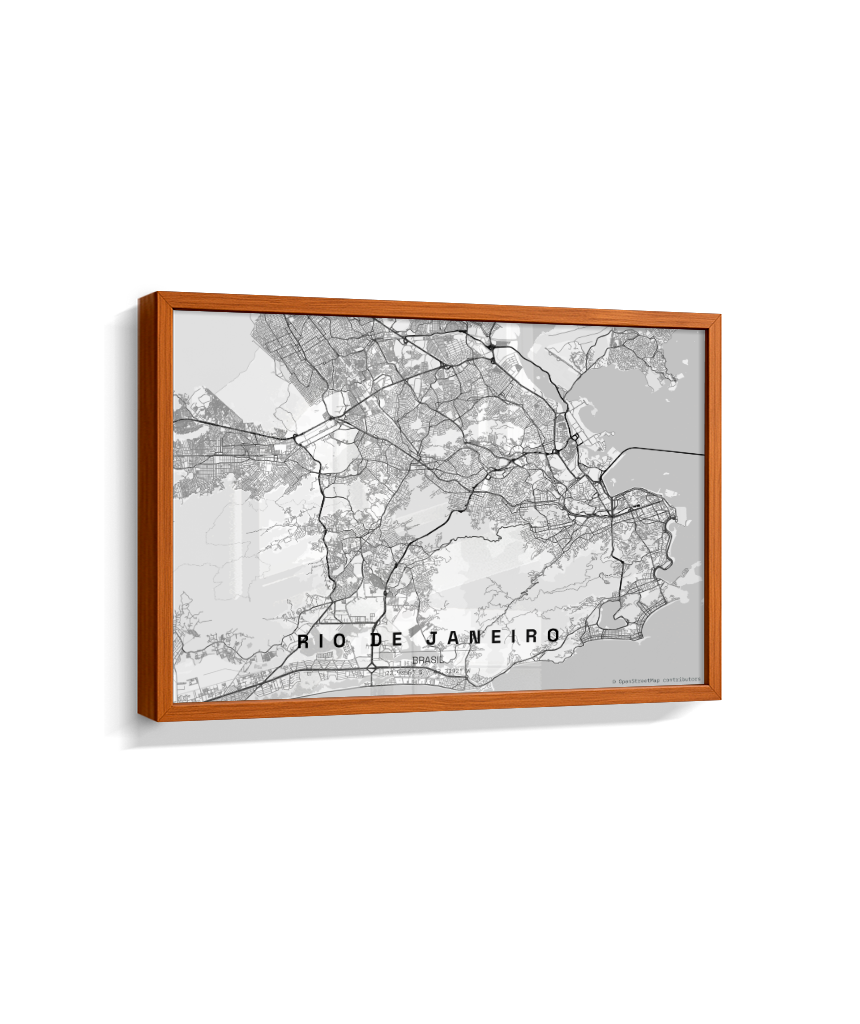 Quadro Mapa do Rio de Janeiro - Horizontal