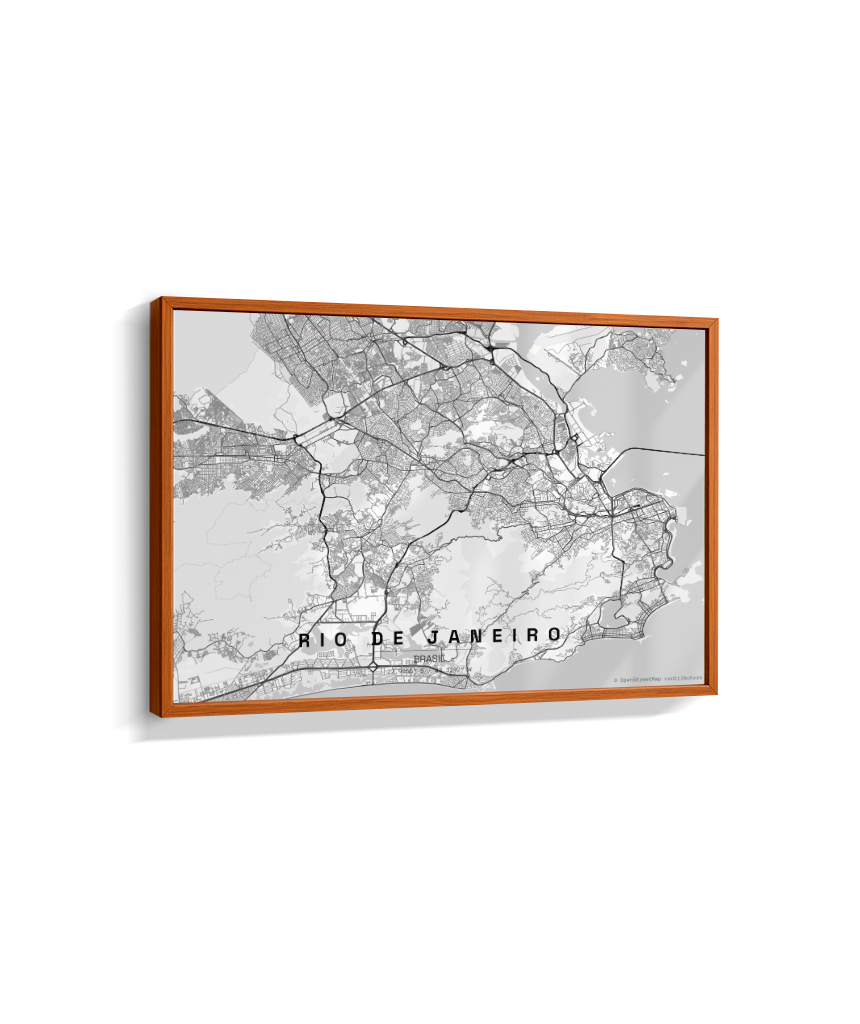 Quadro Mapa do Rio de Janeiro - Horizontal