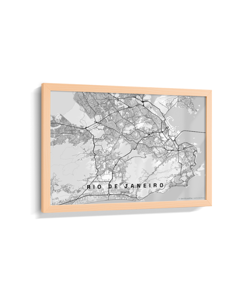 Quadro Mapa do Rio de Janeiro - Horizontal