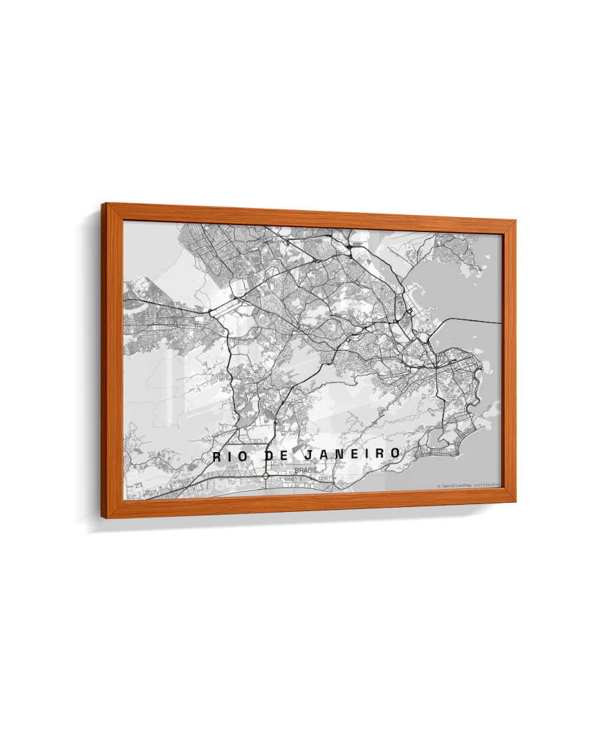 Quadro Mapa do Rio de Janeiro - Horizontal