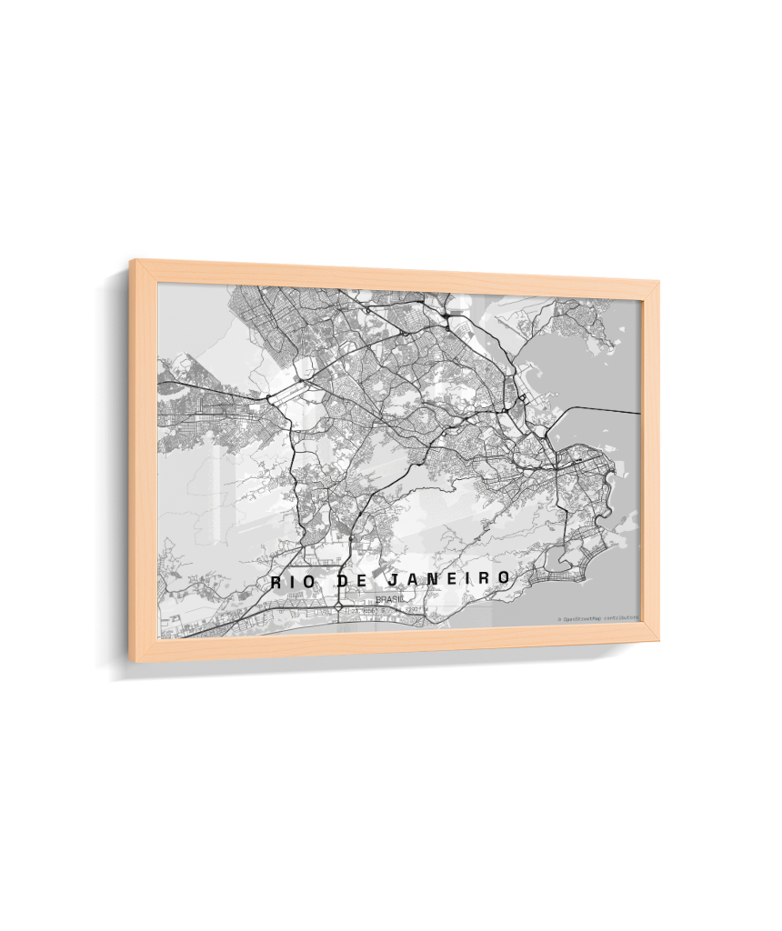Quadro Mapa do Rio de Janeiro - Horizontal
