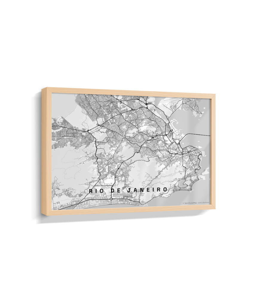 Quadro Mapa do Rio de Janeiro - Horizontal
