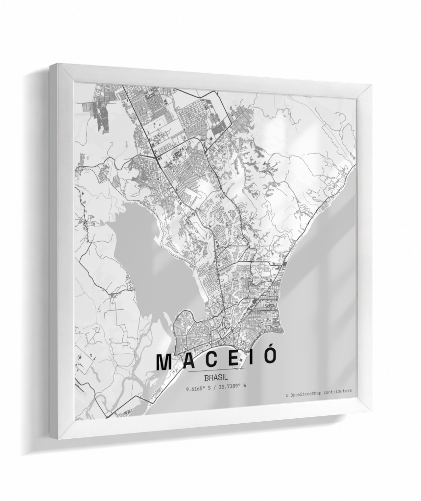 Quadro Mapa de Maceió - Quadrado