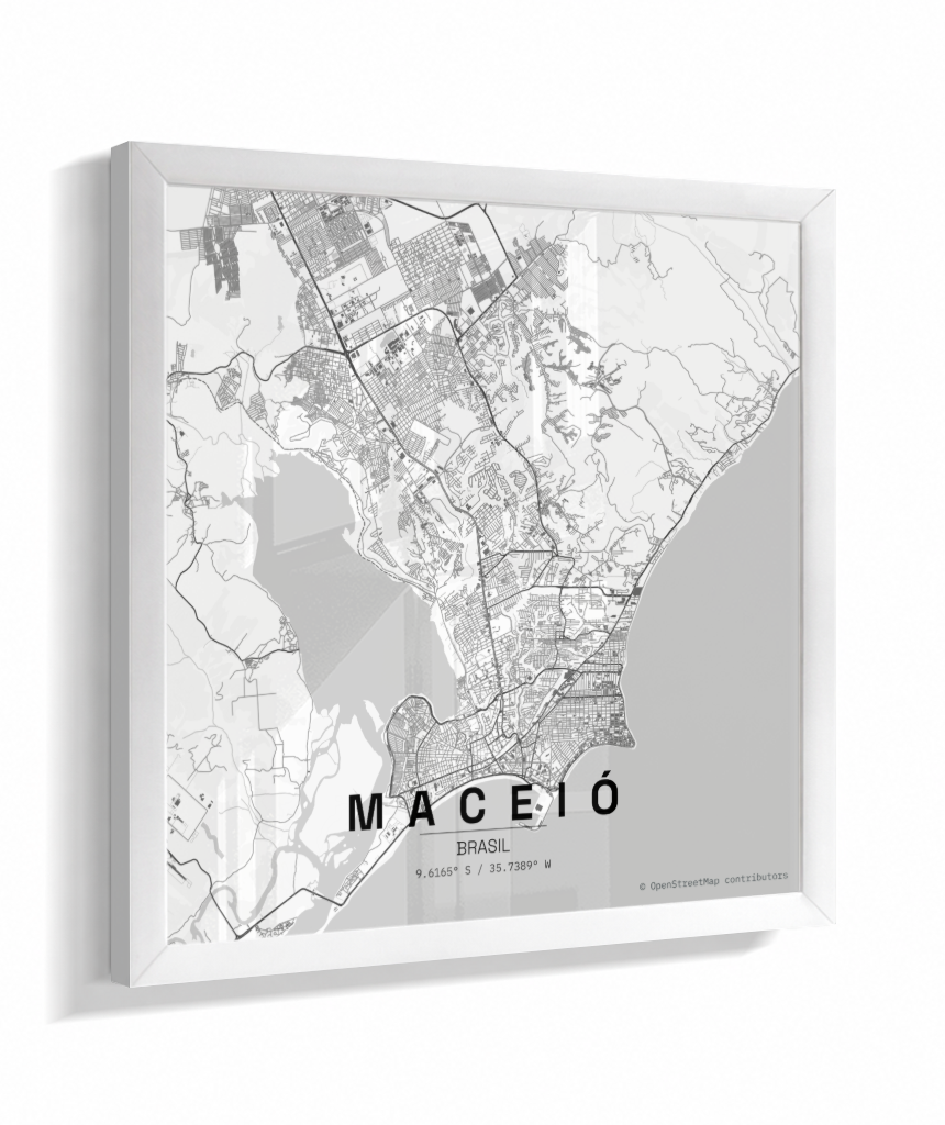 Quadro Mapa de Maceió - Quadrado